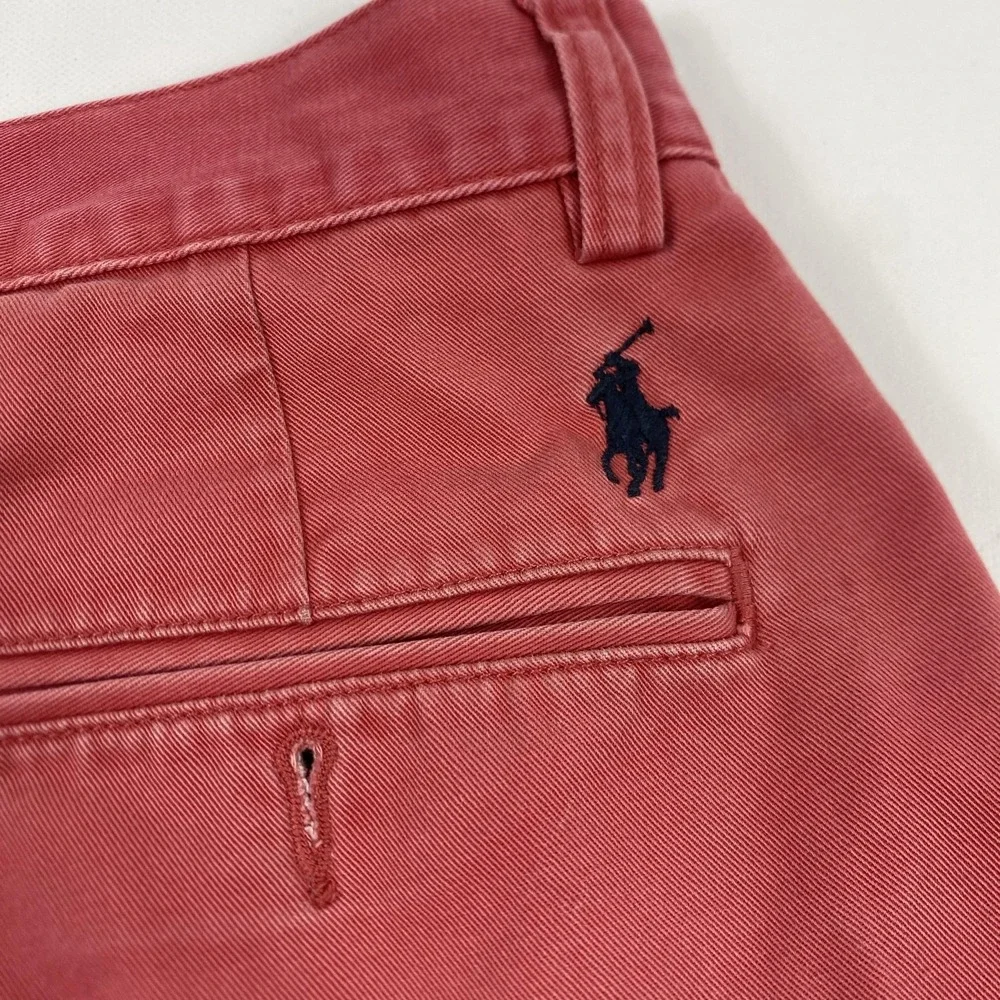 Polo Ralph Lauren Shorts Mens 33 Red Chino Flat Front Cotton Casual Summer